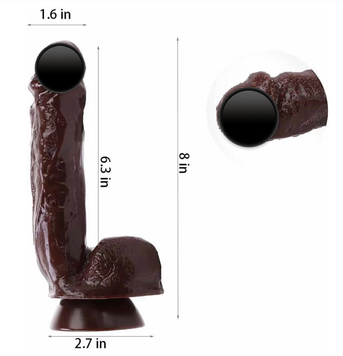 8” Brown Dildo