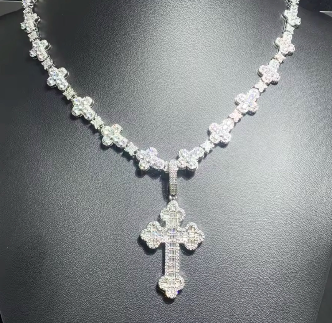 Silver Cross Chain & Pendent