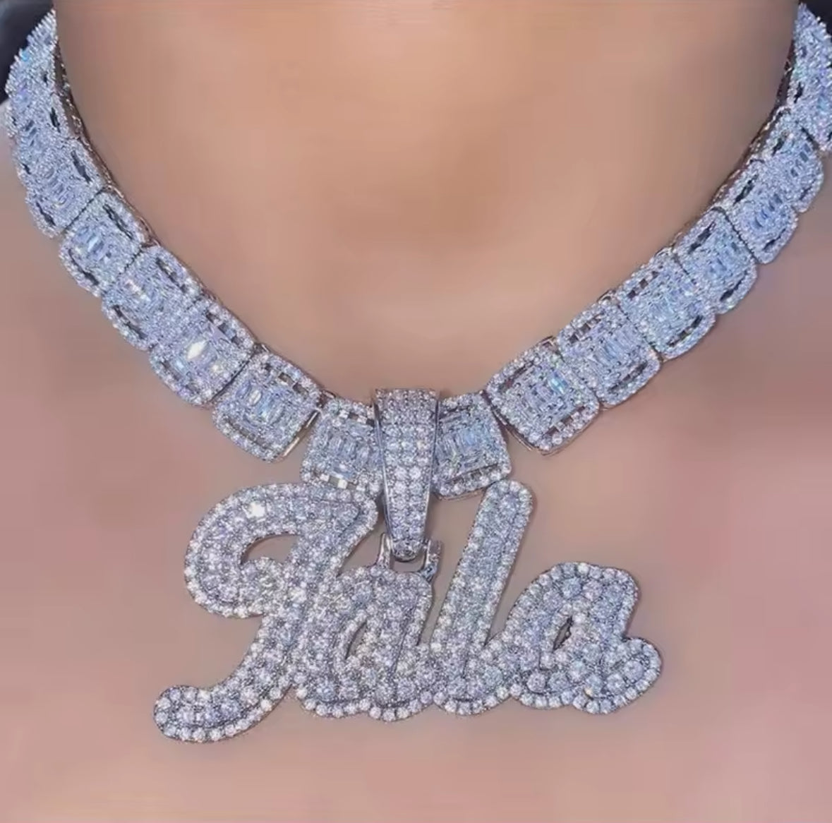 Custom Pendant Baguette Chain