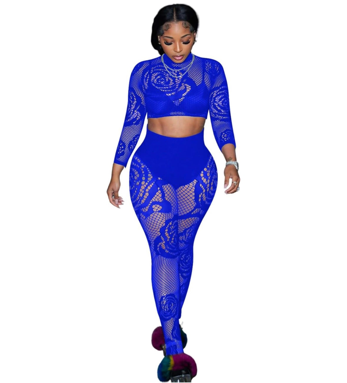 Wild Rose Fishnet Set